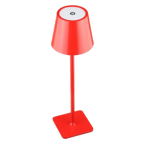 HJA20-VERMELHO | Candeeiro de mesa com bateria incorporada | Lâmpada noturna sensível ao toque
