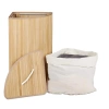 AYL-60L-LIBR | Cesto per la biancheria naturale | Contenitore per giocattoli in bambù | Cesto portabiancheria in legno |. Cesto portabiancheria a scomparto singolo per il bagno | Cestino angolare