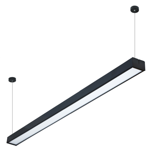 Lineaire hanglamp 120 cm | Kantoor, zwarte LED-module 20W | Breedte lamp 7 cm