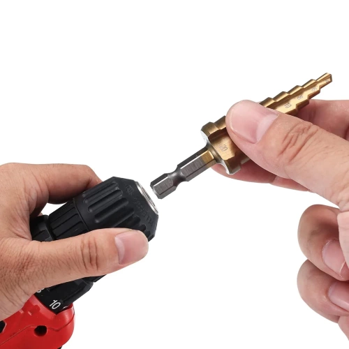 SDS-3PZ-ORO | Set di 3 punte coniche | Punte a gradini HSS