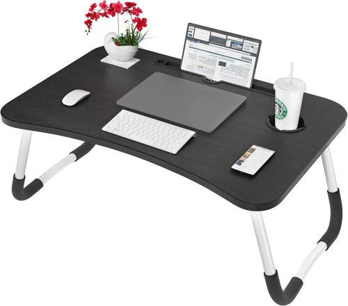 LFD-6040-ZWART | Laptoppad | Opklapbare ontbijttafel | Bedstandaard