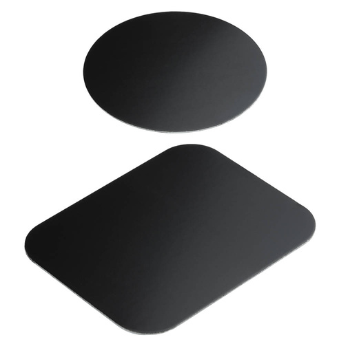 Set of 2x telephone plate for magnetic holder | round + rectangular | black