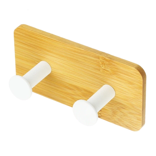YG-DH13-WHITE | Bamboo clothes hanger | Towel holder | Hanger with two hooks