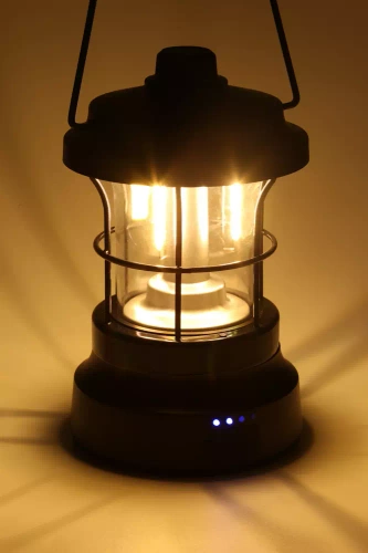 MY-880 | Retro stiliaus LED stovyklavimo lempa su powerbank funkcija | Sklandus ryškumo ir spalvų reguliavimas | 3000mAh, 20-260lm, 5-120h, IPX6 | žalias