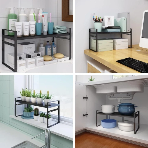 MSK-L30CM-B | Bathroom shelf for cosmetics | Metal kitchen stand | Spice rack | Freestanding shelf