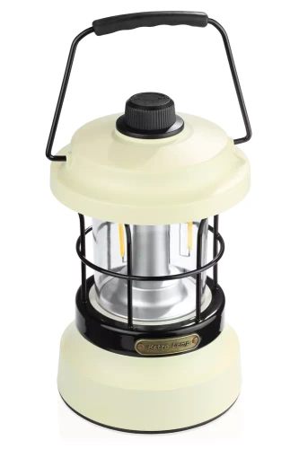 MI-880 | Lámpara LED de camping de estilo retro con función powerbank | Ajuste suave de brillo y color | 3000 mAh, 20-260 lm, 5-120 h, IPX6 | Blanco