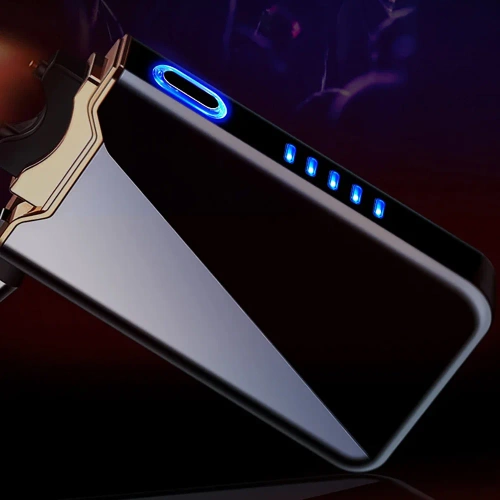 JL-818-PRETO | Isqueiro de plasma moderno | Isqueiro elétrico carregado via USB