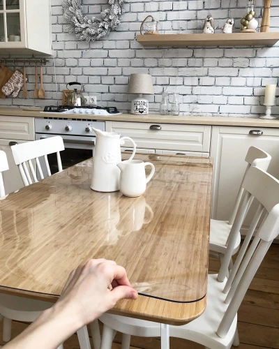 CZD-612-TSP | Tapete protetor para mesa de cozinha | Almofada de mesa transparente, bancada