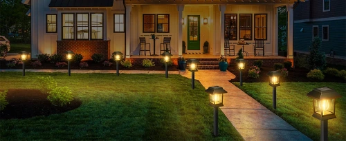 HK-115B | LED solární zahradní lampa | Zastrčený příspěvek