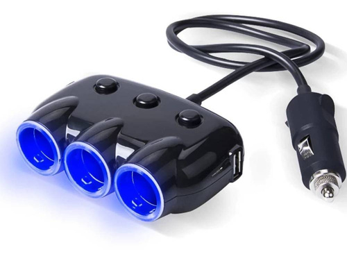 C09 | Lighter slot splitter with dedicated switches 2 USB ports 3.1a