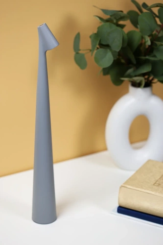 HMS-455-GRÅ | Bordlampe 43cm | Trådløs natlampe med indbygget batteri | Lampe med touch kontrol