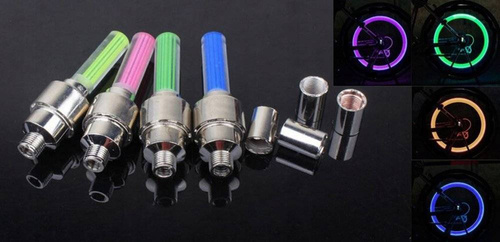 Blister - 2 pieces | Glowing bicycle valves | 4 colors