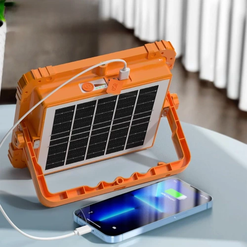 TGD-100W-GIALLO | Lampada da lavoro solare | Funzione Powerbank | GUIDATO
