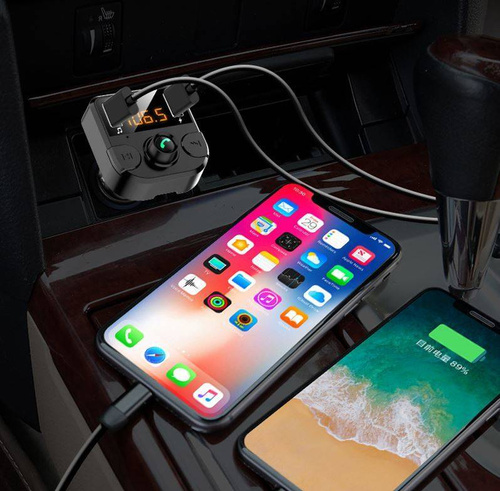 BC36B-zwart | Multifunctionele FM-zender voor in de auto | 3 in 1