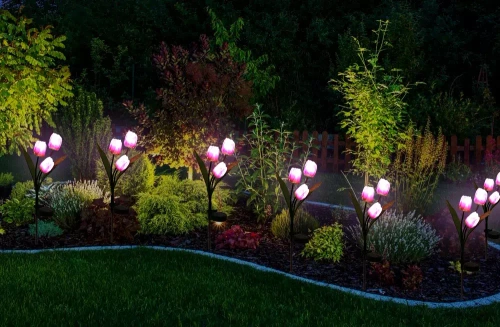 FLD-40-PINK | Napelemes kerti lámpa LED Tulip | 65 cm, 600 mAh