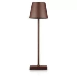 HJA28-MARROM-1 | Candeeiro de mesa com bateria incorporada | Lâmpada noturna sensível ao toque