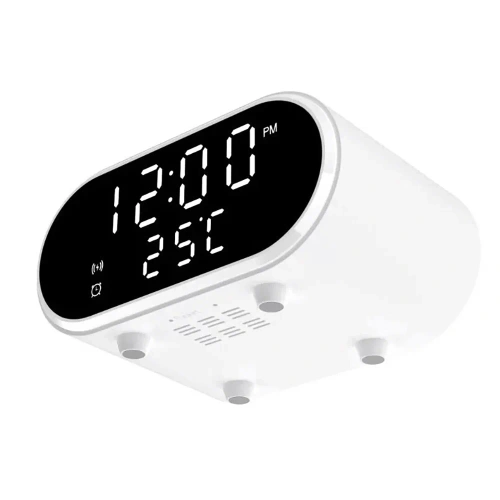Intelligent vækkeur med Qi 15 W trådløs oplader | vækkeur med tre alarmer | ur med temperaturdisplay | SZ06-15W-W