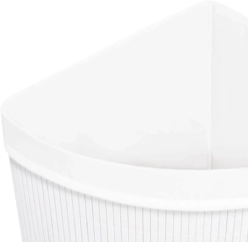 AYL-60L-BRANCO | Cesto de roupa branca | Recipiente de brinquedo de bambu | Cesto para roupa em madeira | Cesto para roupa suja com compartimento único para casa de banho | Cesta de canto