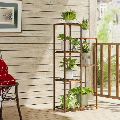 NZ238-BAMBU | Suporte de madeira para vasos de flores | Suporte para plantas | Prateleira de flores