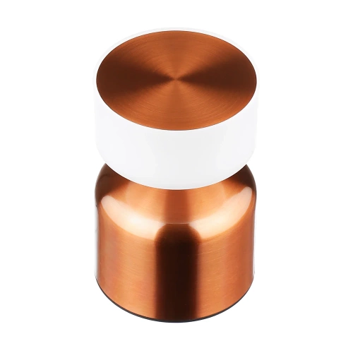 LED-Tischleuchte mit integriertem Akku | Nachttischleuchte mit drei Lichtfarben | Stimmungsleuchte für Hotel, Restaurant | HJA44-COPPER