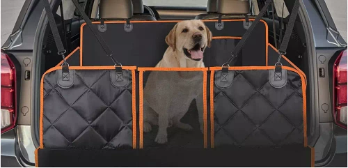 DM-021 | Covorașa portbagajului auto, husă impermeabilă pentru transportul animalelor de companie | Cu buzunar și plasă detașabilă