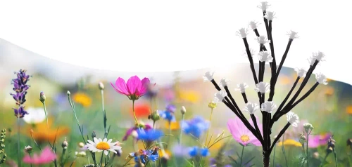 FLD-08-C | Solárne záhradné svietidlo LED Strom s ružami | 70 cm, 600 mAh