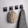 BXG-4PCS-ZWART | Zwarte haak voor kleding, doeken, handdoeken | Zelfklevende houder voor keukenaccessoires