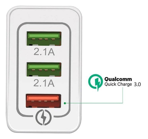 CA-001 | Fast wall charger with 3 USB ports | Quick Charge 3.0