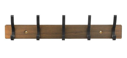 HG-50CM-DŘEVO | Dřevěný věšák na bundy, oblečení | Nástěnný věšák do předsíně | Věšák s 10 háčky