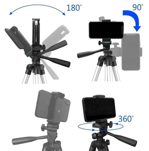 Z14-Negru | Trepied 1/4" 103cm | Suport pentru telefon | Husă