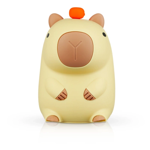 Luce notturna a LED in silicone a forma di capibara | Lampada portatile per bambini con 8 modalità di illuminazione e timer | Luce notturna a luce calda 3000K | DS-CPBR-01