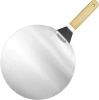 MD-120-SILVER | Steel pizza peel | Bread and baking shovel | Round stove spatula 