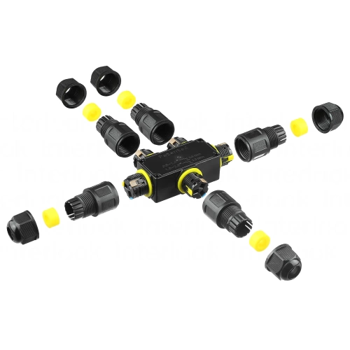 Hermetiška kabelių mova IP68 | savaime susiveržiantis 3 kontaktų jungtis 450 V 24 A, skirta 4–11 mm kabeliams | M684-F