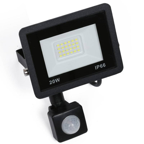 BLS-20W-Negro | Proyector LED 20W con sensor de movimiento y crepuscular | 1900 lúmenes | 220V