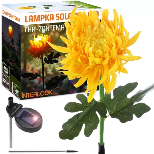 FLD-26-GEEL | Zonnebloem | Chrysant LED-tuinlamp op zonne-energie | 72cm, 600mAh