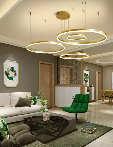 RLK-C04-120W-G | Candeeiro suspenso moderno multipeças | LED | Ouro