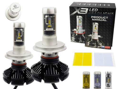 A set of LED bulbs H4 X3 DIODE TYPE ZES 50W 12000 lm