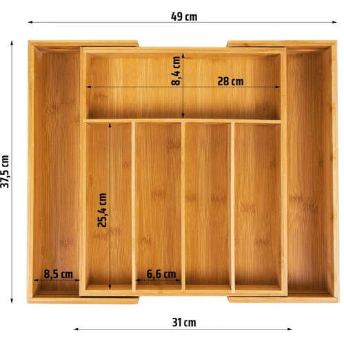 RSD-768 | Sammenfoldelig bambus bestik organizer