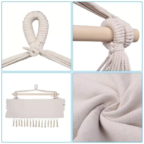 ZY-V004 | Scaun suspendat, scaun brazilian, hamac, leagan | doua perne, bentita din lemn | până la 120 kg | bej