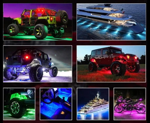 Autolampen | RGB-LED | Chassisverlichting 4 stuks