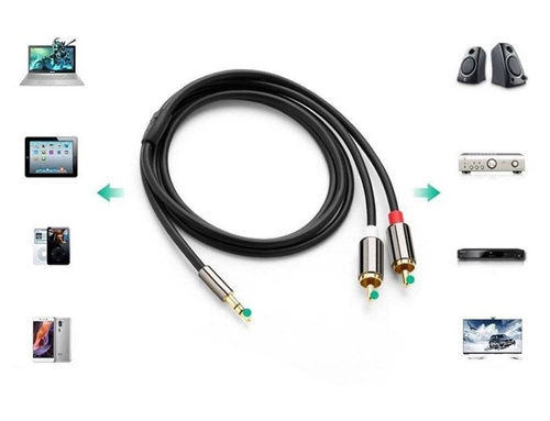 AC-3-3M-Striebro | Jack <> 2x RCA (Chinch) kábel | pozlátené konektory | HQ