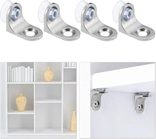 FB-A15-PLATA | Soporte para estante | Soportes para estanterías de cristal | Juego de 10 soportes