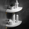 TBD-211-BIANCO-MRBL | Mensola angolare da bagno | Ripiano in marmo per cosmetici