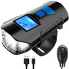 BL063 | Fietslicht voor | Ingebouwde 120dB hoorn | Functie fietsteller | 4 verlichtingsmodi, 300 lm, 8 uur werking, 1500 mAh