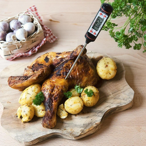 TP-101-NEGRO | Termómetro digital de cocina | Termómetro con sonda | Un dispositivo para controlar la temperatura de los alimentos.