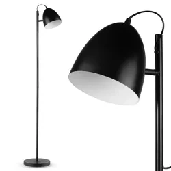 DYT-L145-PRETO | Candeeiro de pé metálico | Iluminação moderna e elegante para sala e quarto | Candeeiro de pé preto com estrutura metálica