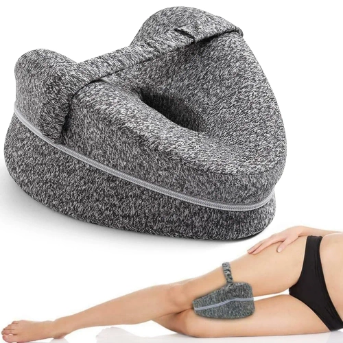 JLP-013-GRIS | Almohada ortopédica | Cuña entre rodillas para dormir de lado | Una almohada que apoya la posición natural del cuerpo.