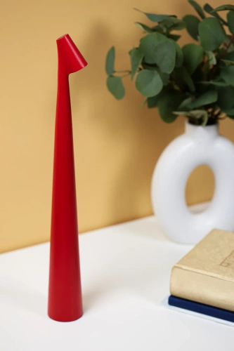 HMS-455-ROUGE | Lampe de table 43cm | Lampe de nuit sans fil avec batterie intégrée | Lampe avec commande tactile