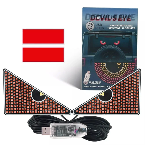 Luce di segnalazione auto LED | luci di avvertimento dinamiche | 11 modalità | alimentazione USB | Y2-TRI-RED