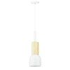 Suspension minimaliste avec élément en bois | style scandinave avec douille plafond E27 pour salon, chambre | blanc | YG-XD002C-W